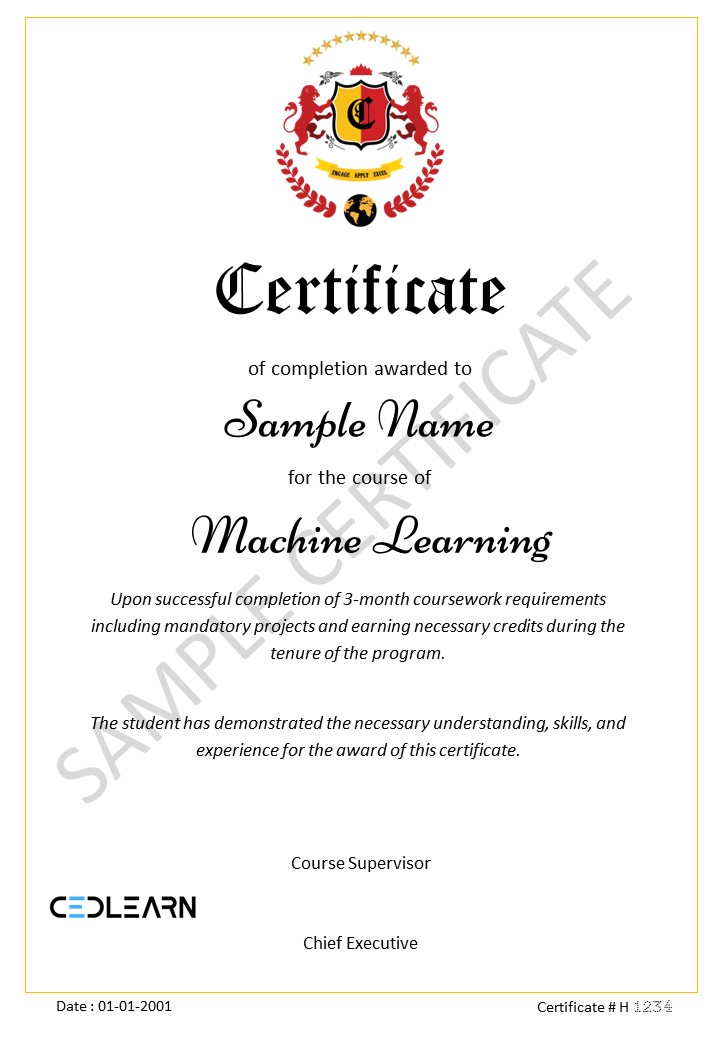 Machine Learning Certificate